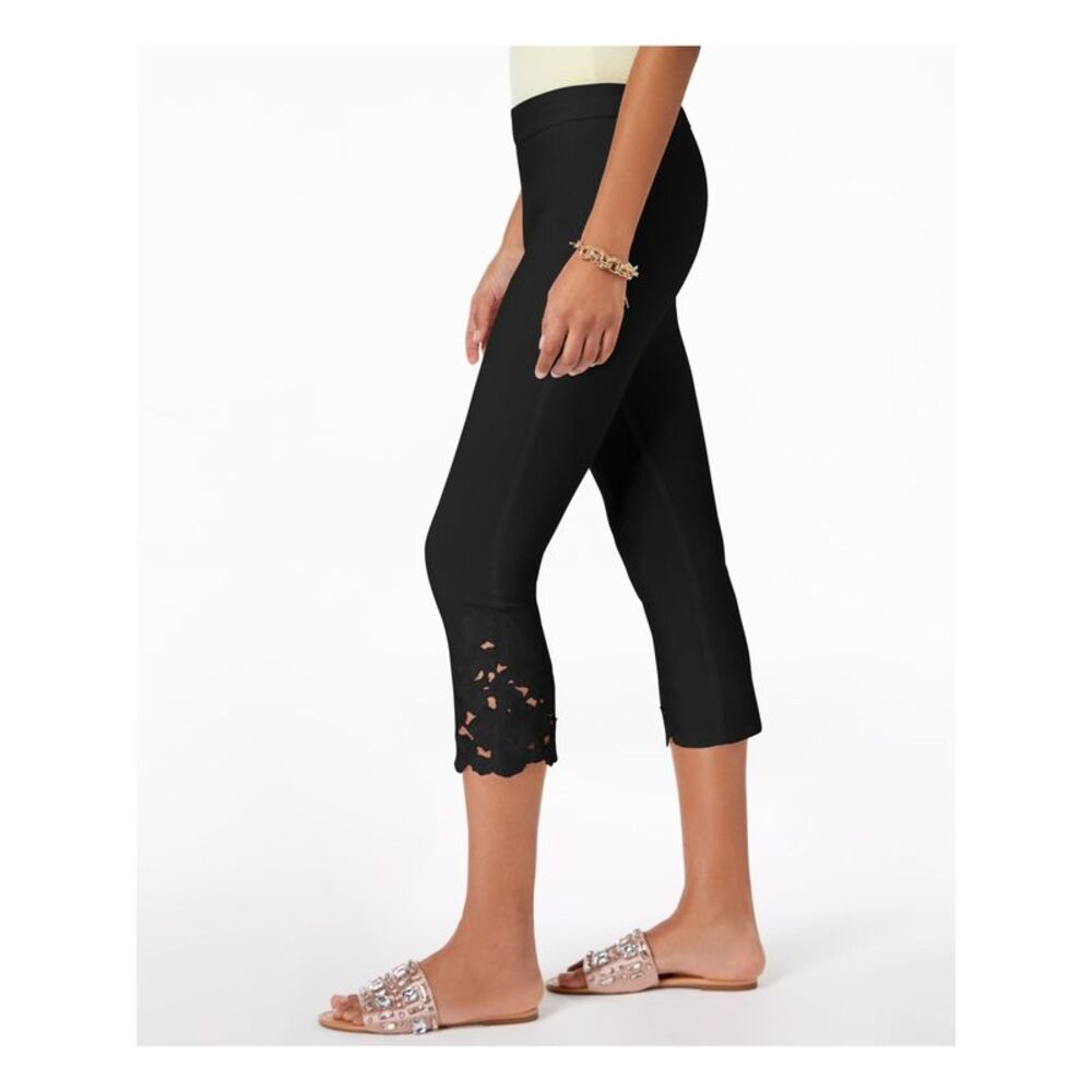 INC Womens Black Lace-hem Capri Pants Plus 26W